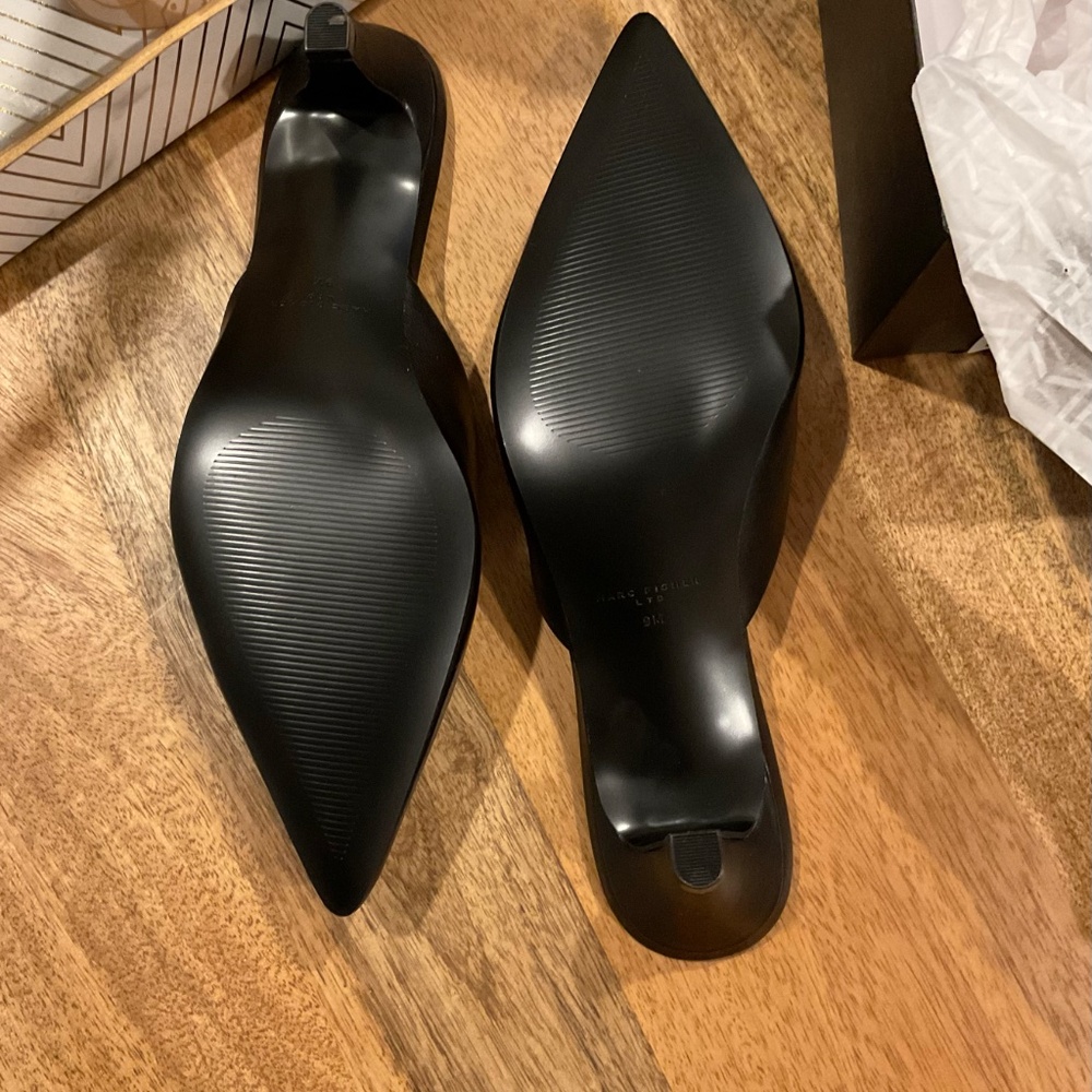 Marc Fisher LTD Black Kitten Heel Mules • Size 9 • NWT - Picture 3 of 3
